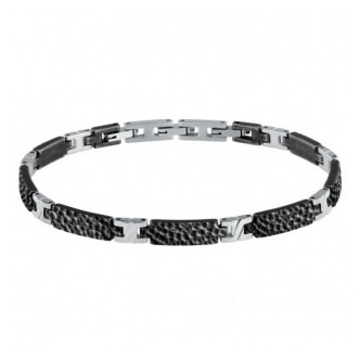 1 - Sector Energy Hammered men's bracelet black and gray SAFT79 steel