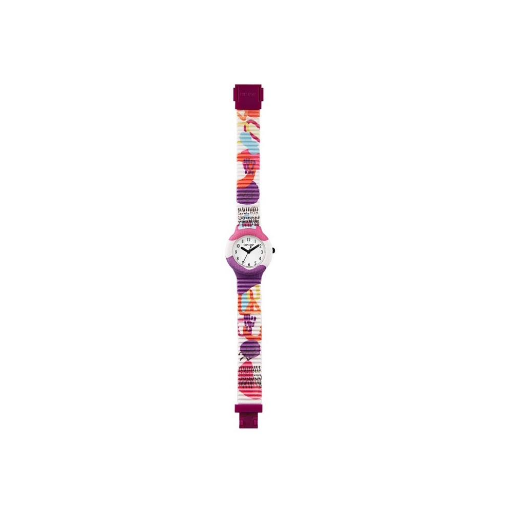 1 - Hip Hop Surrealism Abstract multicolor women's watch HWU1190 silicone case and strap