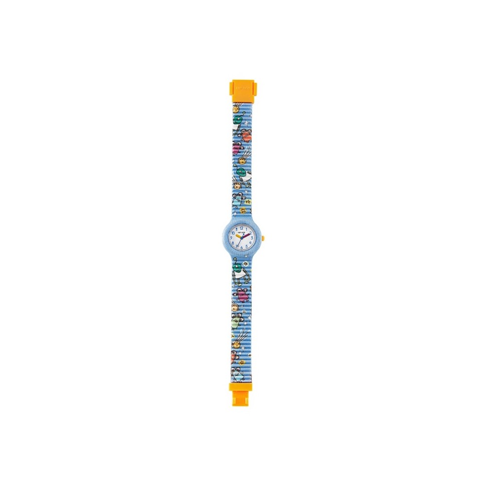 1 - Orologio bambino Hip Hop Kids Fun Aliens azzurro HWU1176 cassa e cinturino in silicone