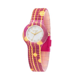 1 - Hip Hop La Methode purple and yellow women's only time watch HWU1182 silicone case and strap