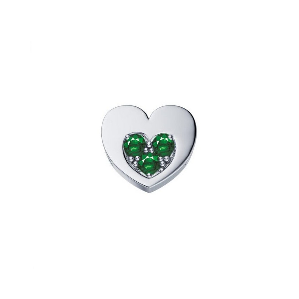 1 - Elements Woman Gold Heart in Heart DCHE9248 White Gold and emeralds