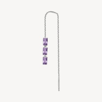 1 - Orecchino donna saliscendi Brosway Fancy FMP23 Argento 925 e zirconi viola