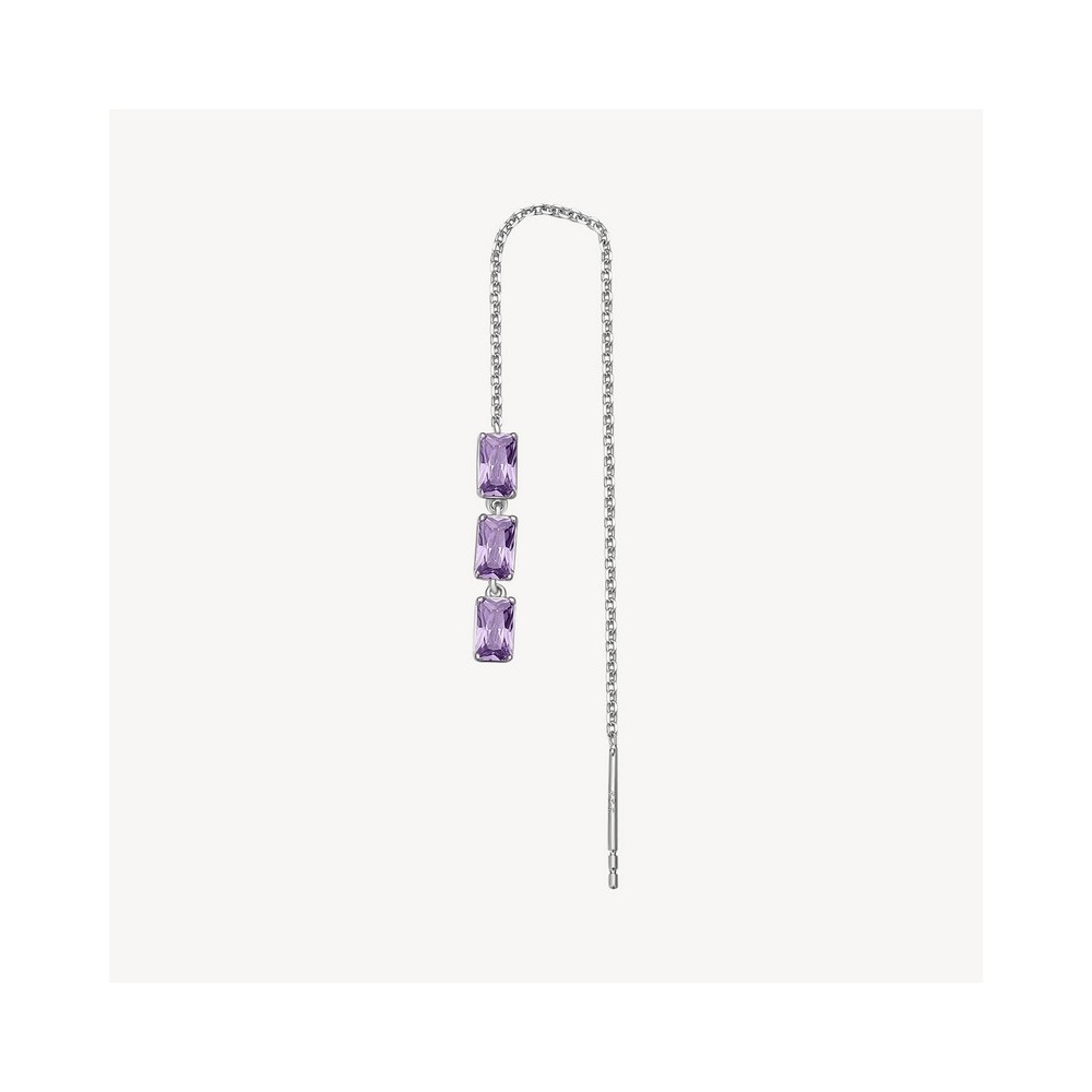 1 - Orecchino donna saliscendi Brosway Fancy FMP23 Argento 925 e zirconi viola