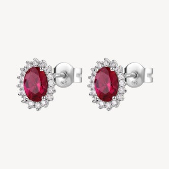 1 - Brosway Fancy FPR15 925 silver women's earrings with white and fuchsia zircons.