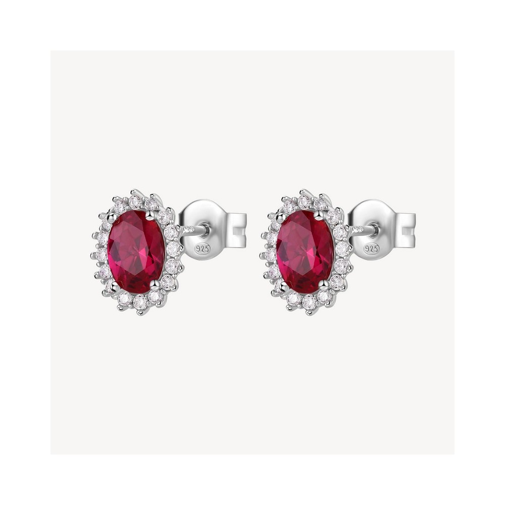 1 - Brosway Fancy FPR15 925 silver women's earrings with white and fuchsia zircons.