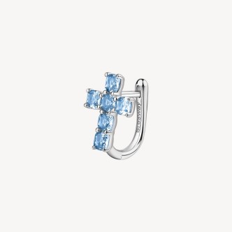 1 - Brosway Fancy FCL16 925 silver women's cross earring with light blue zircons.