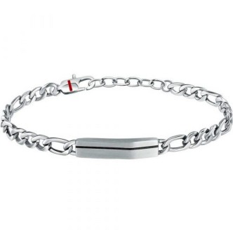 1 - Bracciale uomo Sector Basic acciaio con targhetta centrale SZS102