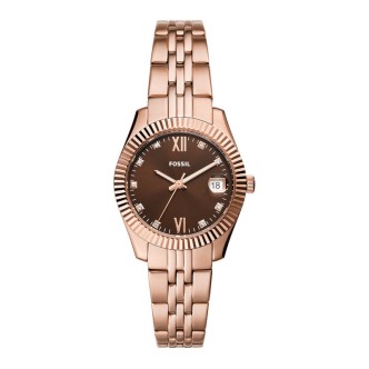 1 - Fossil Scarlette pink women's only time watch ES5324 316L steel