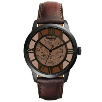 1 - Orologio uomo automatico Fossil Townsmanmarrone ME3098 cinturino in pelle