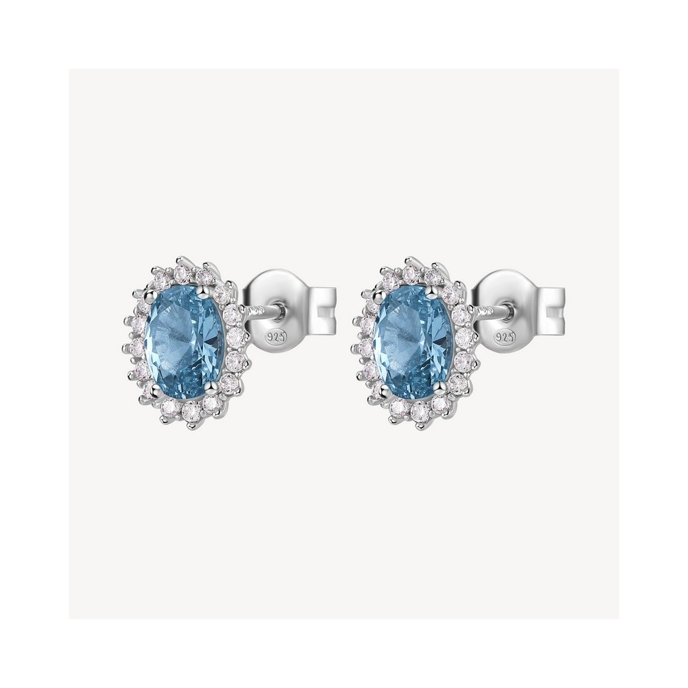 1 - Brosway Fancy FCL17 925 silver women's earrings with white and light blue zircons.