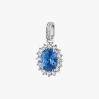 1 - Brosway Fancy FFB11 925 silver women's charm with white and blue zircons.