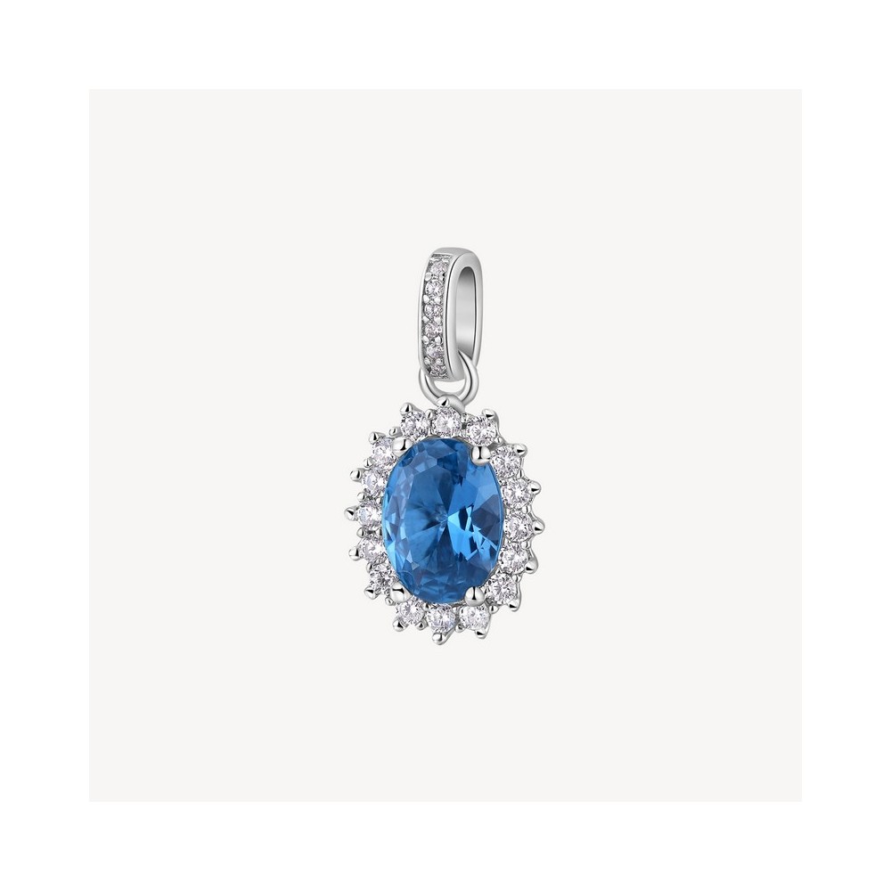 1 - Brosway Fancy FFB11 925 silver women's charm with white and blue zircons.