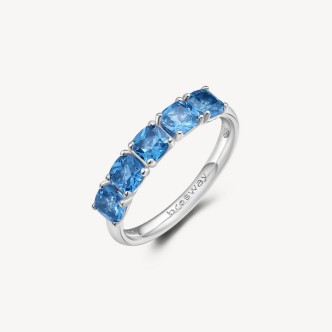 1 - Brosway Fancy FFB14C 925 silver women's ring with blue zircons.