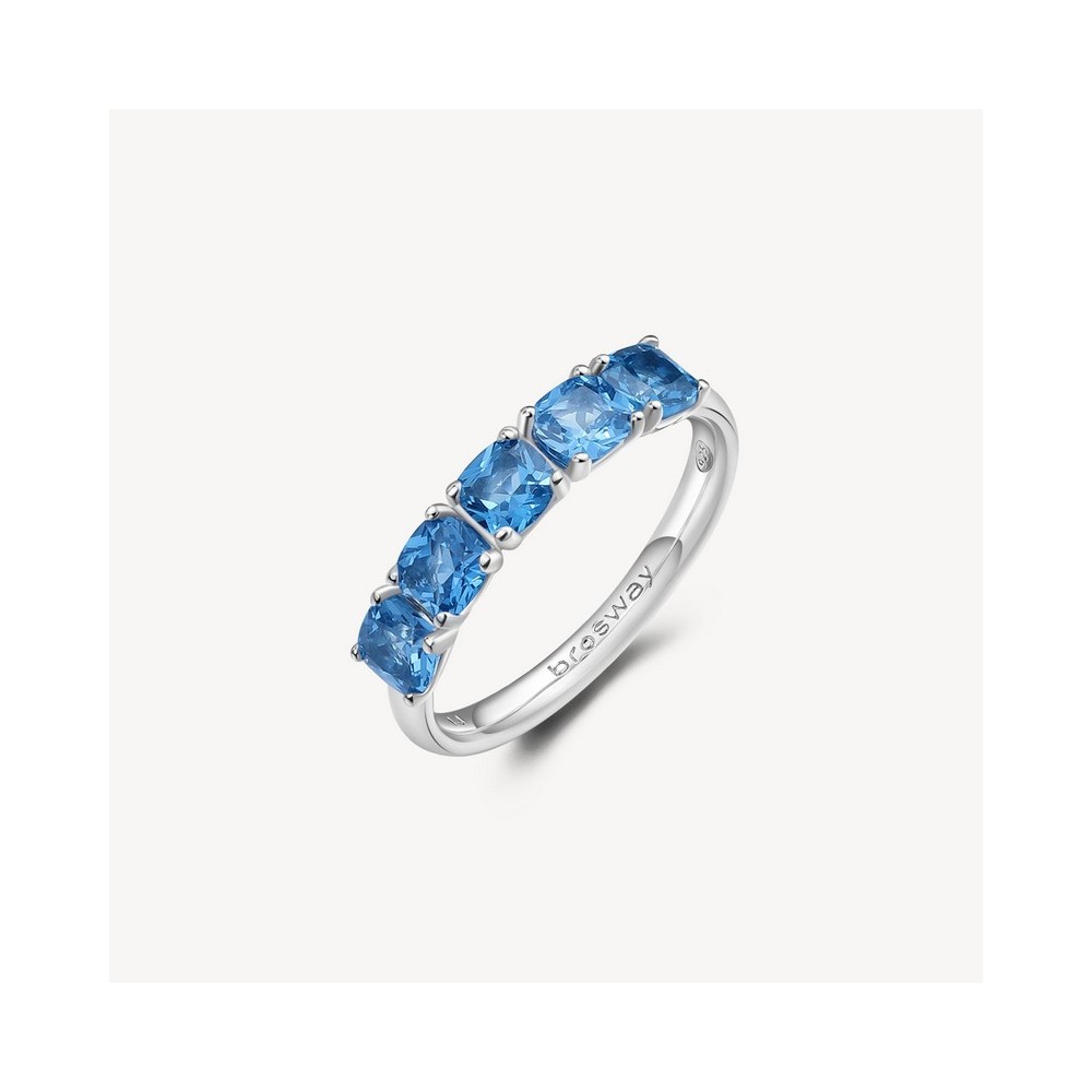 1 - Brosway Fancy FFB14C 925 silver women's ring with blue zircons.