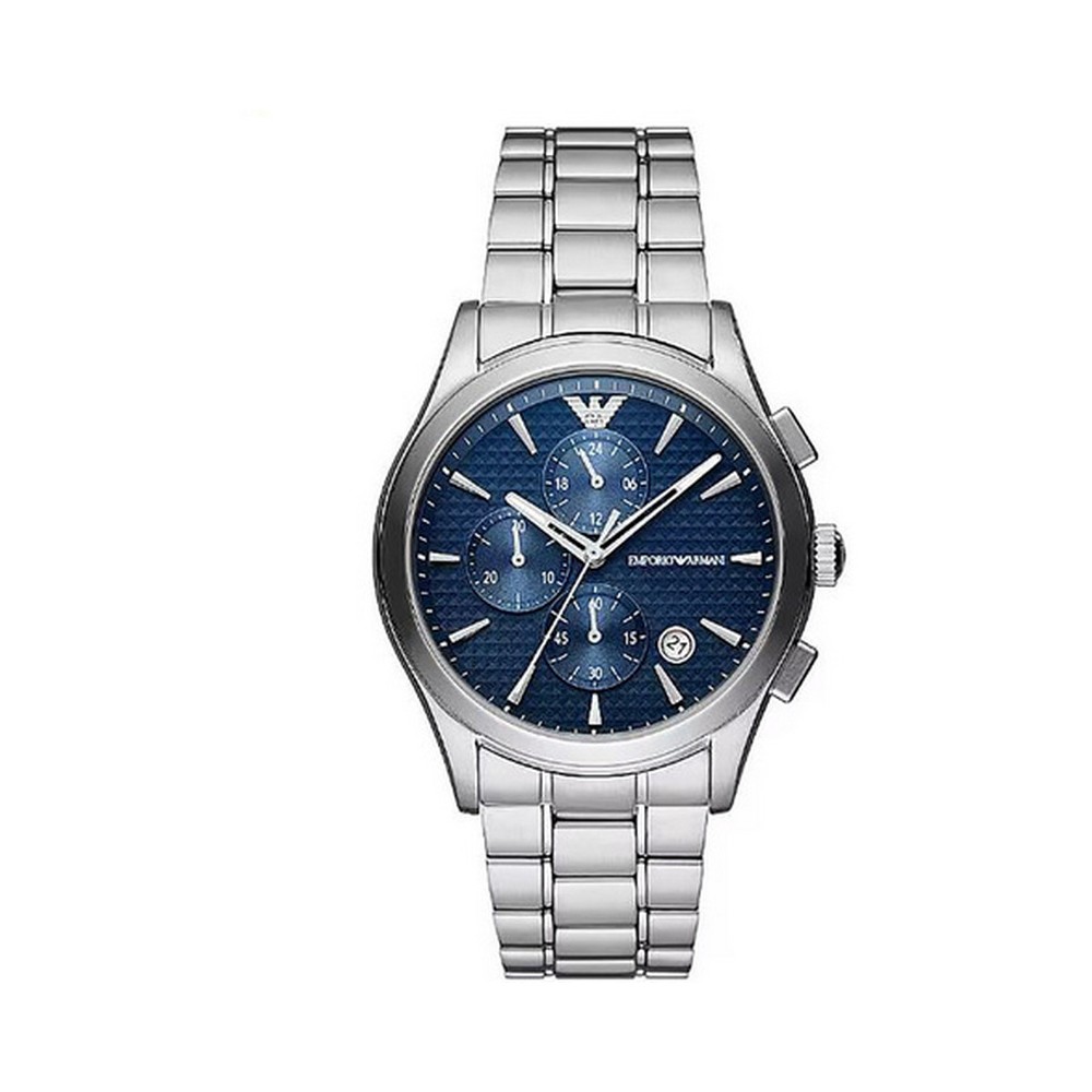 1 - Orologio uomo cronografo Emporio Armani fondo blu AR11528 cassa e bracciale in acciaio