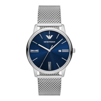 1 - Orologio uomo solo tempo Emporio Armani Minimalist fondo blu AR11171 acciaio Maglia Milano