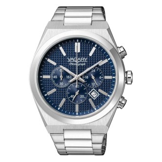 1 - Vagary Timeless men's chronograph watch, blue IV4-918-71, steel case and bracelet