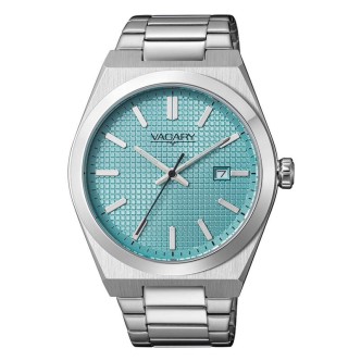 1 - Orologio solo tempo uomo Vagary Timeless azzurro IB9-212-73 cassa e bracciale acciaio