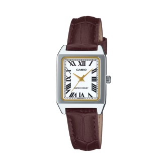 1 - Orologio donna Casio Timeless Standard fondo bianco LTP-B150L-7B2EF cinturino in pelle