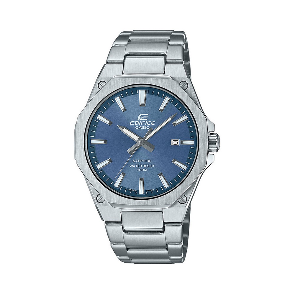 1 - Casio Edifice men's watch, light blue background EFR-S108D-2AVUEF, steel case and bracelet