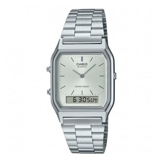 1 - Casio Vintage Edgy gray rectangular watch AQ-230A-7AMQYES resin case and bracelet