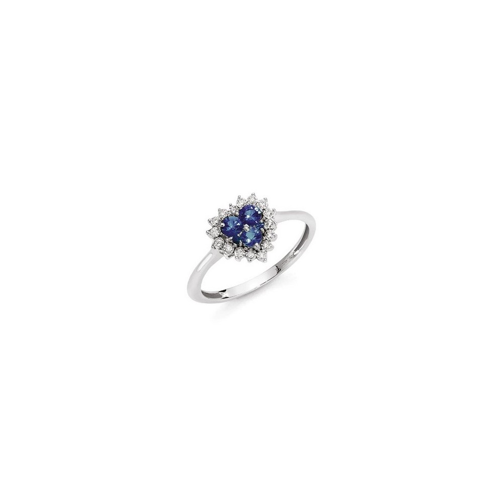 1 - Woman's heart ring in White Gold Donna Oro Luce Armonie with diamonds and sapphires DHAZ9254.004