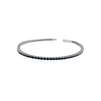 1 - Zancan men's tennis bracelet 925 silver and black zircons ESB077-19