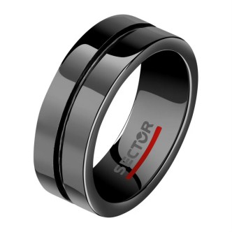 1 - Sector Black Ceramic men's ring SACX17025 steel and ceramic size. 25