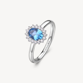 1 - Brosway Kate Fancy women's ring 925 silver with blue zircons FFB70C size. 14