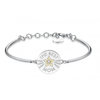 1 - Bracciale Brosway BHK274 in acciaio 316L PVD Oro e cristalli Swarovski con stella incisa collezione Chakra