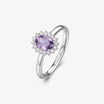 1 - Brosway Kate Fancy women's ring 925 silver with purple zircons FMP75C size. 14