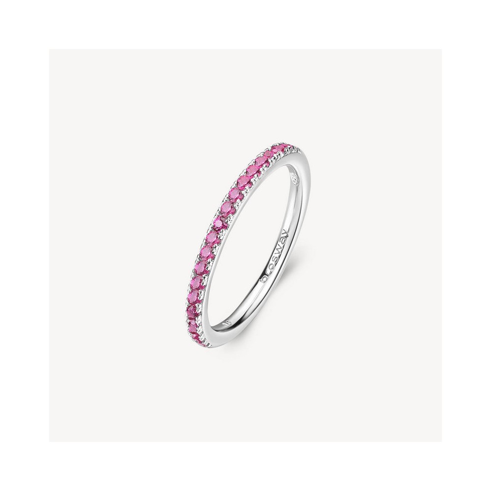 1 - Brosway Fancy women's ring 925 silver with fuchsia zircons FPR69D size. 16