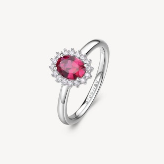 1 - Anello donna Brosway Kate Fancy Argento 925 con zirconi fucsia FPR75C mis. 14