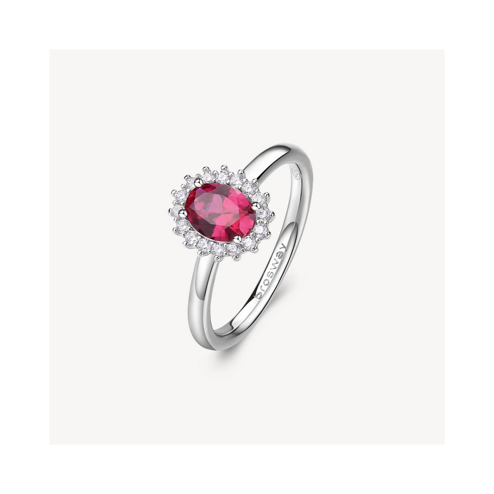 1 - Brosway Kate Fancy women's ring 925 silver with fuchsia zircons FPR75D size. 16