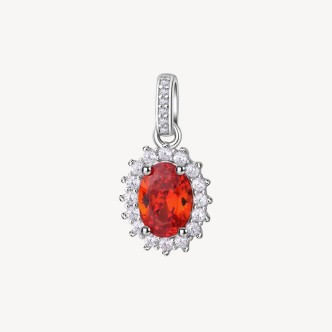 1 - Brosway Fancy women's oval charm in 925 silver FVO02 with white and red zircons