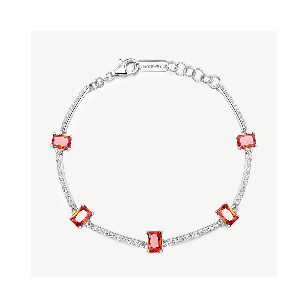 1 - Brosway Fancy women's bracelet in 925 silver FVO05 with white and red zircons