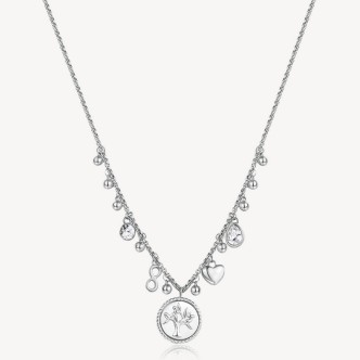 1 - Collana donna Brosway Chakra BHKN100 Acciaio 316L con elementi mistici e zirconi pendenti bianchi