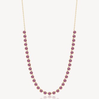 1 - Collana donna Brosway Symphonia dorata acciaio 316L con cristalli viola BYM159