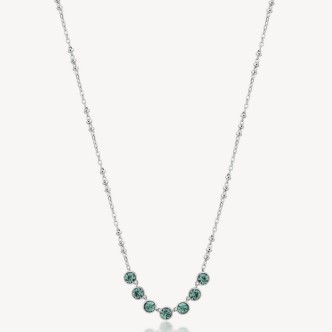 1 - Brosway Symphonia women's necklace in 316L steel with green crystals BYM160