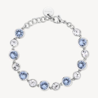 1 - Brosway Symphonia women's bracelet in 316L steel with white and blue crystals BYM166