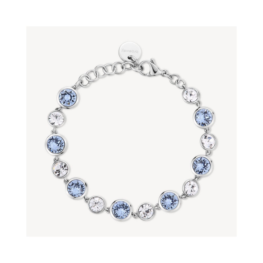 1 - Brosway Symphonia women's bracelet in 316L steel with white and blue crystals BYM166