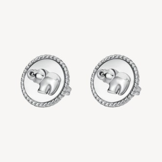 1 - Brosway Chakra BHKE145 316L steel earrings  with little elephant.