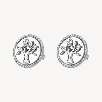 1 - Brosway Chakra women's earrings BHKE144 316L steel with tree of life.