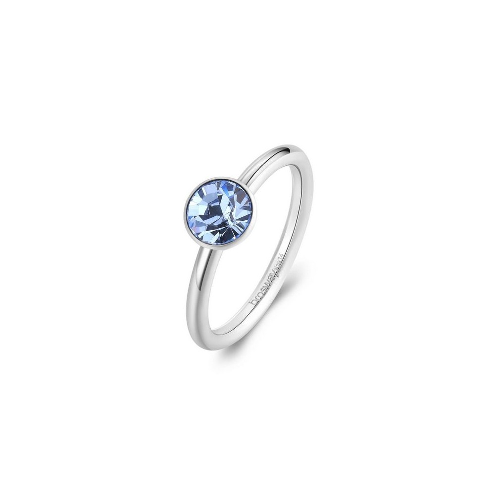 1 - Brosway Symphonia women's ring 316L steel with blue crystal BYM185B size. 14