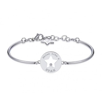 1 - Bracciale Brosway BHK286 in acciaio 316L con stella incisa e cristalli Swarovski collezione Chakra