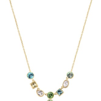 1 - Brosway Symphonia women's necklace in golden 316L steel with multicolor crystals BYM164