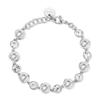 1 - Bracciale donna Brosway Symphonia acciaio 316L con cristalli bianchi  BYM165