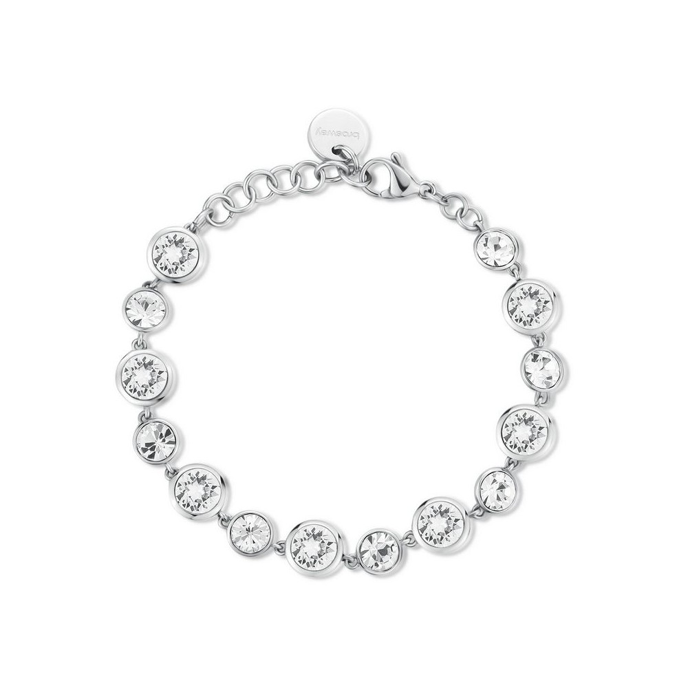 1 - Brosway Symphonia women's bracelet in 316L steel with white crystals BYM165