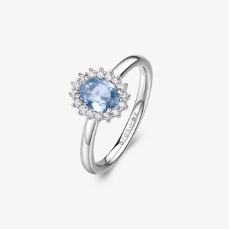 1 - Brosway FANCY women's ring 925 silver with white and blue zircons FCL74B size. 14