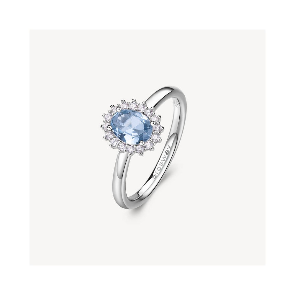 1 - Brosway FANCY women's ring 925 silver with white and blue zircons FCL74B size. 14